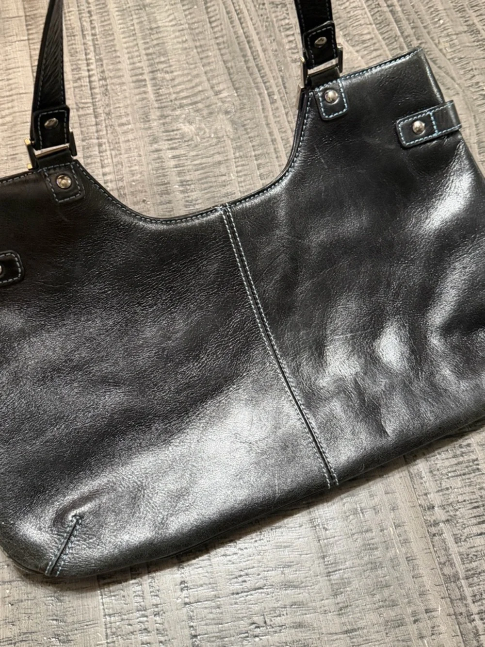 Classic Black Leather Tote Bag - Timeless Women’s Handbag